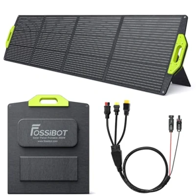 Imagen de FOSSiBOT Panel solar plegable de 200 W, para generadores solares portátiles F1200, F2400, F3600, módulo fotovoltaico, sistema independiente la red, jardín, balcón, caravana