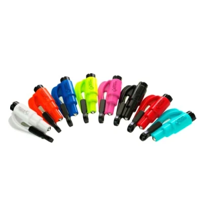 Imagen de resqme El llavero de emergencia original Herramienta escape automóvil, cortador cinturón seguridad 2 en 1 y rompeventanas, fabricado EE. UU., Rainbow Pack 8 colores