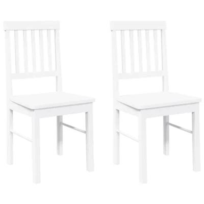 Imagen de vidaXL Sillas de Comedor con Cojines 2uds Madera Maciza Blanco Caucho, Silla Comedor, Cocina, Asiento