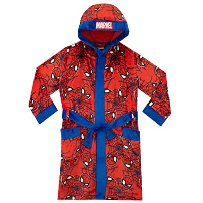 Imagen de Marvel Albornoz Spiderman Batín De Niños Spidey Batas Infantiles Para Edades 2 A 12 Años Merchandising Oficial Multicolor 8 9