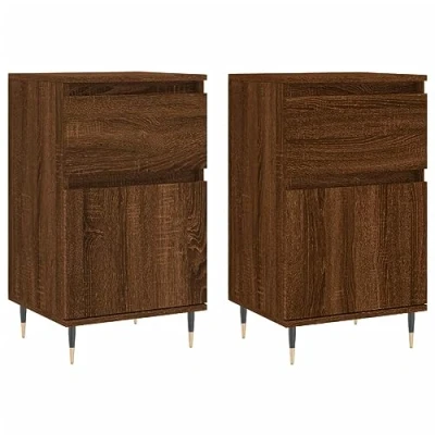 Imagen de vidaXL Aparadores 2 uds Madera de ingeniería marrón Roble 40x35x70 cm