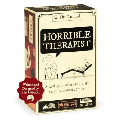 Imagen de Exploding Kittens Horrible Therapist: Extra Edition 3 8 Players Ages 17+ 15 Minutes to Play Comic Building Game Party Game, Family Night, Card White