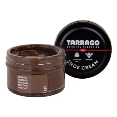 Imagen de Tarrago Shoe Cream Jar 50 ml Crema tinta para zapatos y bolsos, unisex, adulto, Marrón (Mustang 05),