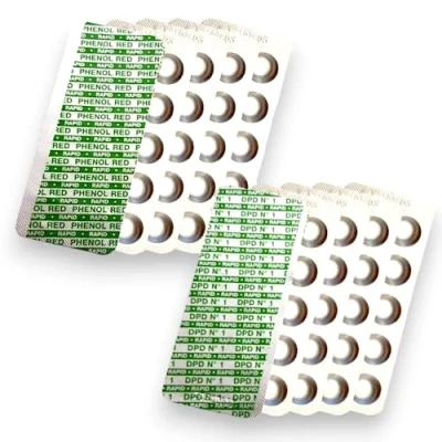 Imagen de Wiesel 100 pastillas de prueba agua Rapid 50 x pH fenol rojo DPD1 cloro libre para probadores y piscina Recarga