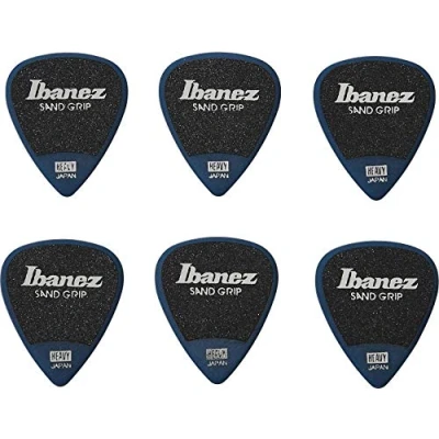 Imagen de Ibanez PPA14HSG DB Flat Pick Sand Grip, Agarre de arena (6 unidades), color azul