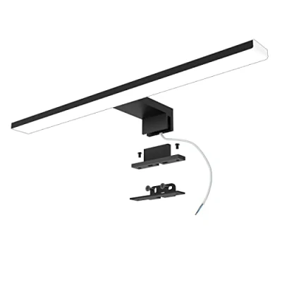 Imagen de Azhien Lámpara LED de Espejo 10W 820LM, 40cm Apliques Baño blanco frío 6500K,3 en 1 230V Luz para IP44 Impermeable,Negro