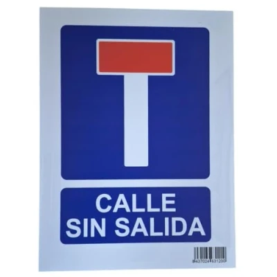 Imagen de FERRETELIX Cartel señal 40 x 30 PVC CALLE SIN SALIDA