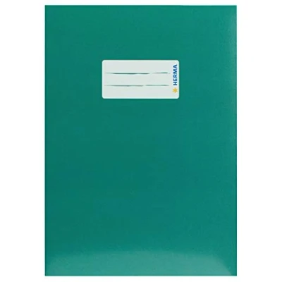 Imagen de HERMA 19767 Cuaderno (DIN A5, con etiqueta para escribir, cartón resistente y extrafuerte, protector cuadernos), color verde oscuro
