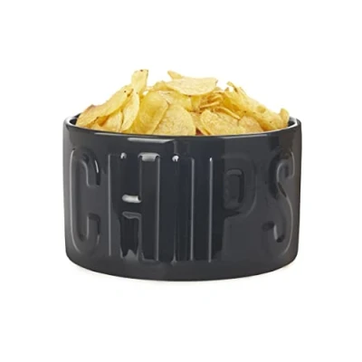 Imagen de Balvi Cuenco Aperitivo Chips Color Negro Un Original y con Estilo 1L Cerámica 8,5x15x15 cm