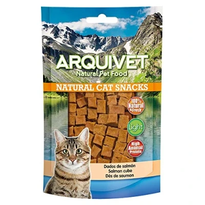 Imagen de Arquivet Dados de salmón 50 gr para Gatos, 1 Unidad (Paquete 1)