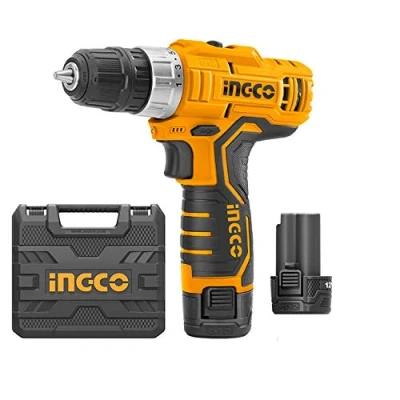 Imagen de Ingco Cdli1232 Taladro atornillador de batería 12 V y 2 pilas incluidas en maletín profesional