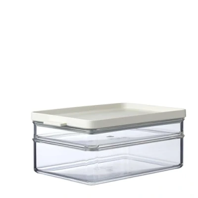 Imagen de Mepal Recipiente Nevero para Desayuno Duo Omnia Caja Refrigeradora de 2 Capas Embutidos y Quesos Apilable Almacenamiento Organización en la Cocina 500 ml 1200 Nordic White
