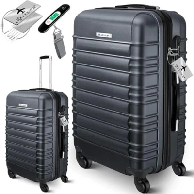 Imagen de KESSER® Maleta rígida de Viaje, Incluye báscula Equipaje + Etiqueta Equipaje, con Ruedas, Cerradura combinación, 4 plástico ABS, Mango telescópico