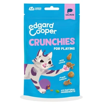Imagen de Edgard &amp; Cooper premios Naturales para Gatos, galletitas de salmón (1x50g), sin Cereales y con Carne Fresca, Hierba gatera, Ingredientes azúcares añadidos.