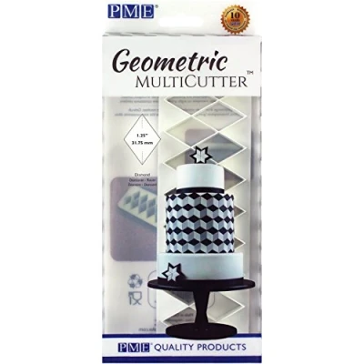 Imagen de PME Multicortador geométrico para diseño de Tartas, Diamante, tamaño Grande, 1.25 Pulgadas, Blanco, L