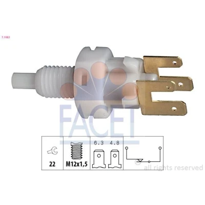 Imagen de FACET 7.1083 Interruptor luces freno mecánico M12x1,5 Made in Italy OE Equivalent