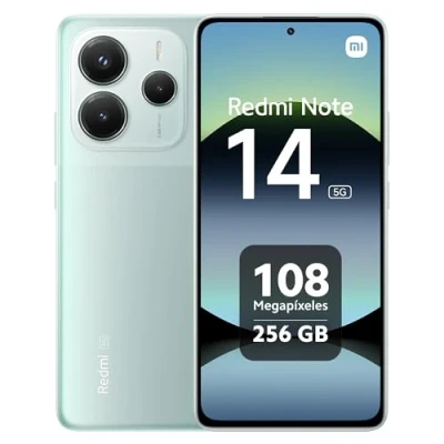 Imagen de Xiaomi Redmi Note 14 5G Smartphone de 8+256GB, Pantalla 6.67&quot; AMOLED FHD+ 120Hz, MediaTek Dimensity 7025 Ultra, cámara 108MP, 5110 mAh, Cargador no Incluido, Verde (Versión ES)