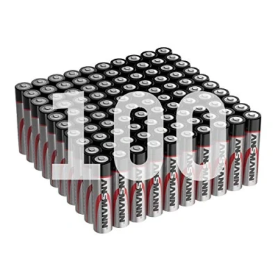 Imagen de Ansmann Pilas AAA 100 Unidades Micro alcalinas Ideal para Cadena de Luces, Linterna LED, Juguetes, Mando a Distancia, estación meteorológica, Radio, luz Nocturna, Reloj,