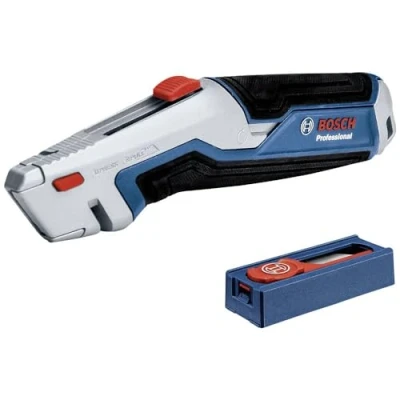 Imagen de Bosch Professional Navaja universal con cuchilla retráctil (cuchillas trapezoidales, set 10 hojas)