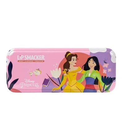 Imagen de Lip Smacker Disney Princess Artisan Picnic Beauty Tin, Set de Maquillaje 3 Niveles, 16 Brillos Labios, 8 Cremas Brillantes, Aplicadores y Accesorios para el Cabello tus Hijos