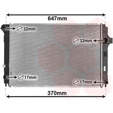 Imagen de VAN WEZEL 53002700 Radiador, refrigeración del motor Aluminio 600 426 16 Aletas soldadas TOYOTA: Yaris III Hatchback