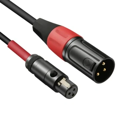 Imagen de JOMLEY Mini XLR a Cable, 3 pines Hembra (TA3F) Regular Macho Pro Solapa Micrófono Cable 0.3 Metro