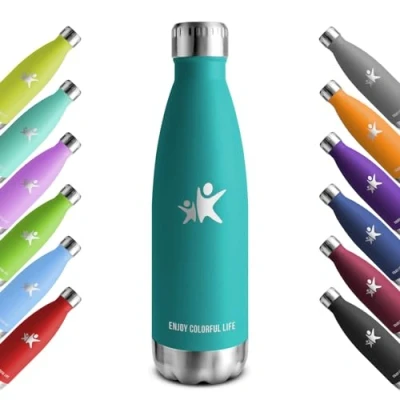 Imagen de KollyKolla Botella Termica, 500ml, Agua Acero Inoxidable, Termo Sin BPA, Cantimplora Termica Reutilizable, Water Bottle con Pared Doble Aislamiento, para Niños, Adultos, Deporte, Oficina