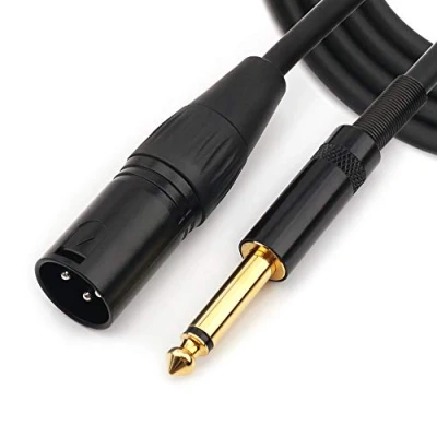 Imagen de NANYI 6.35mm (1/4 pulgada) TS macho a XLR Cable de micrófono audio interconexión hembra, Negro/aleación, Adecuado para micrófonos, altavoces activos, DJ, consola audio, 5 metros / 16 pies