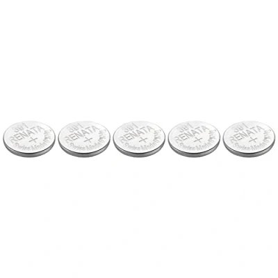 Imagen de RENATA Lote de 5 pilas botón plata óxido 391/SR1120 W, 0% mercurio