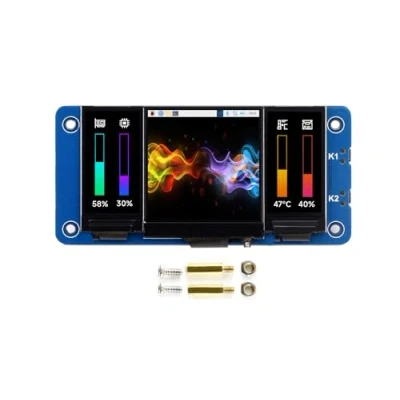 Imagen de Triple LCD Hat para Raspberry Pi Zero/Zero W/Zero WH/2B/3B/3B+/4B, Pantalla Principal IPS de 1.3 Pulgadas, Pantallas Secundarias 0.96 2X Teclas Definidas por el Usuario