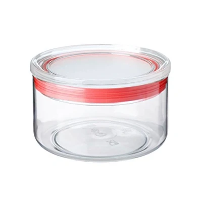 Imagen de Tatay Bote de Cocina, 0.5L Capacidad, Hermético, Libre BPA, Apto Lavavajillas, Transparente Rojo. Medidas 12.5 x 8 cm