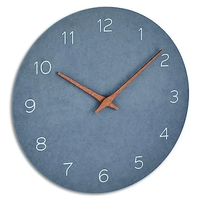 Imagen de TFA Dostmann 60.3054.06 Reloj de Pared analógico con manecillas Madera, Cuarzo, Pila Larga duración, Color Azul Paloma, Tablero Fibra Densidad Media, 297 x 45 mm (la an al)