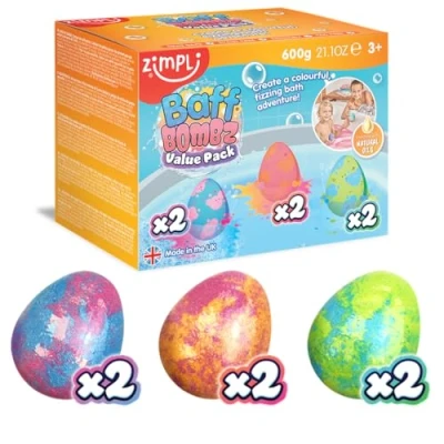 Imagen de Zimpli Kids Bomba de baño 6697, mezclada, paquete 6 huevos