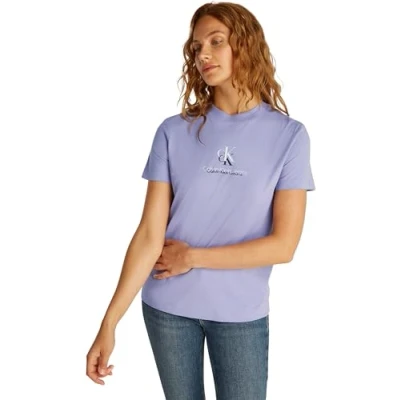 Imagen de Calvin Klein Jeans Shadow Graphic Regular TEE Camiseta estampada, Mujer, Talla: Medium, Persian violet