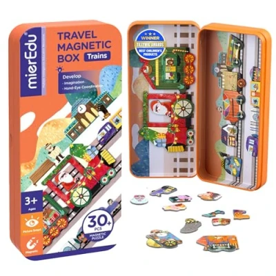 Imagen de Puzzle Magnético Trenes Navidad