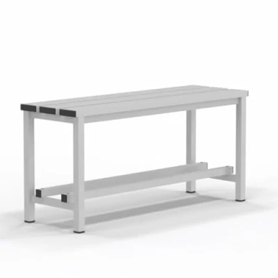 Imagen de Spacio Banco Metálico Norrköping Estilo nórdico para Uso Profesional o en hogar, vestuarios, habitación, decoración Incluso Exterior. Bancada Personas Acero Blanco. (1 Metro)
