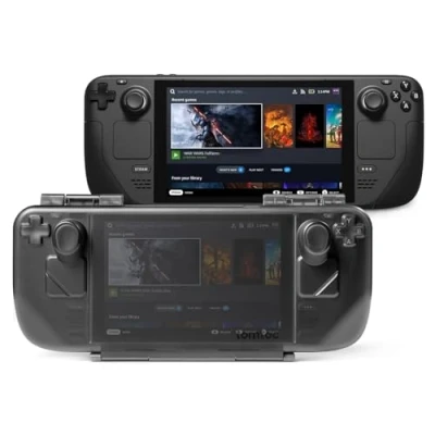 Imagen de tomtoc Armor Carcasa para Steam Deck/Steam Deck OLED, Funda Rígida de Transporte Deck, Viaje Portátil Protectora Rígida, Antivibración, Antiarañazos, con Protección Militar