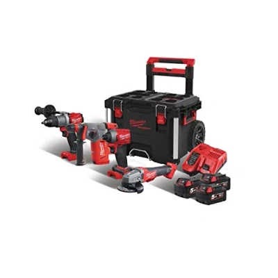 Imagen de Milwaukee 4933471149 Set de 4 Fuel 18 V + Out Trolley M18 Fpp4b 503p, color rojo y negro