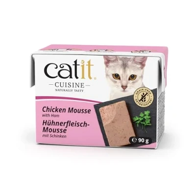 Imagen de Mousse para Gatos Catit Cuisine, Pollo con jamón 90g