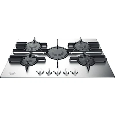 Imagen de Hotpoint Ariston Table de cuisson à gaz ftghl 751 d/ix/A Finition inoxydable et grilles en fonte 75 cm