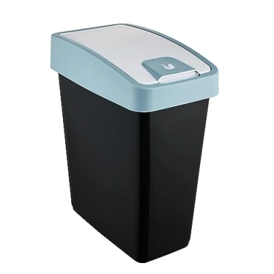 Imagen de keeeper Cubo de basura Premium con tapa abatible, Tacto suave, 25 L, Magne, Azul Nordic
