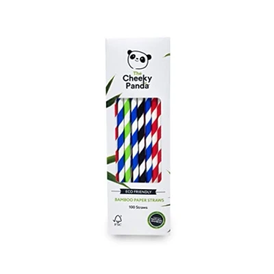 Imagen de The Cheeky Panda pajitas de bambú papel multicolor Paquete 100 100% biodegradable, sin plástico, ecológico, fuerte y sostenible