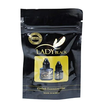 Imagen de Adhesivo Pestañas para Extensiones de Profesional Ultra Fuerte Halt Largo Durabilidad Diversos Variedades Negro 5ml (Lady Black)