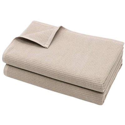 Imagen de ZOLLNER 2 Toallas de piqué para Sauna y Ducha, 70x180 cm, Beige