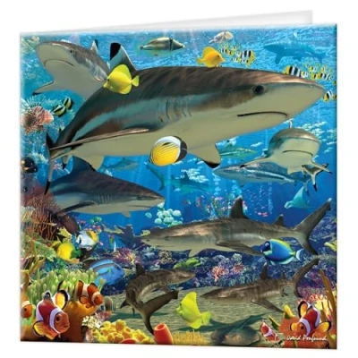 Imagen de 3D LiveLife Tarjeta felicitacion Tiburón de Deluxebase. Lenticular con tiburones para toda ocasión y edad. Ilustraciones originales licencia del reconocido artista, David Penfound