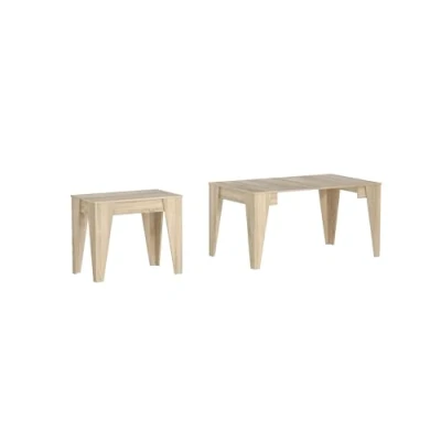 Imagen de Skraut Home Mesa Consola Extensible hasta 140 cm Dimensiones Cerrada: 74 x 90 54 Modelo TM Material Resistente Color Roble Ideal para tu Comedor, Salón o Estudio