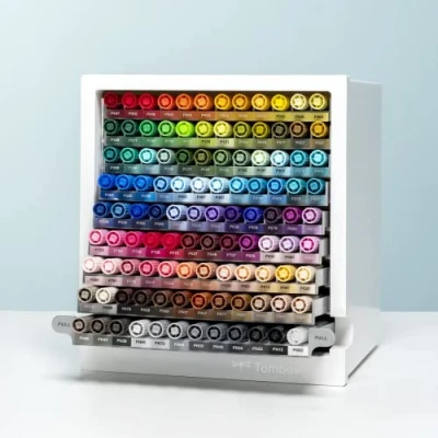 Imagen de Tombow Organizador de escritorio Práctico almacenamiento para bolígrafos ABT Dual Brush en 107 colores + Blender [ABT 108C ORGA]