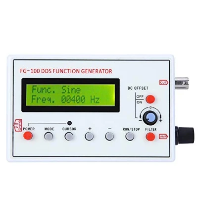Imagen de Generador de funciones, 1HZ 500KHZ FG 100 DDS señales funcionales Medidor frecuencia Módulo fuente señal Contador Osciloscopio
