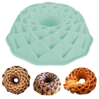 Imagen de TenaLucy Molde Silicona,Molde Silicona Bizcocho Moldes Reposteria Redondo Antiadherente Tarta,para Hornear,Tarta,Galletas(Azul)