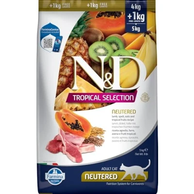 Imagen de FARMINA ND Cat Tropical Selection NEUTERED Cordero 4+ 1KG